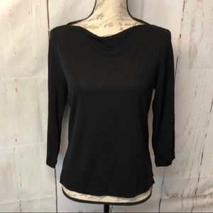 BCBG MaxAzria Shirt Top Short Sleeve Black Dress y